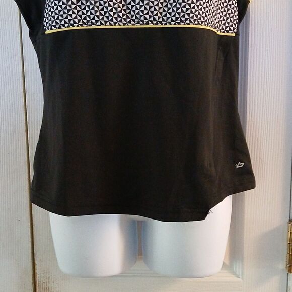 Bolle high performance black yellow white athletic tennis tank top Sz L - Picture 2 of 5
